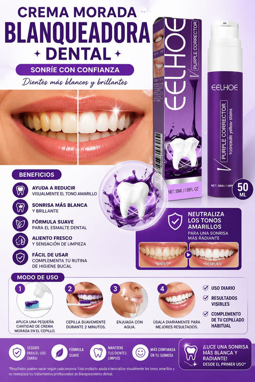 Crema Morada Blanqueador Dental