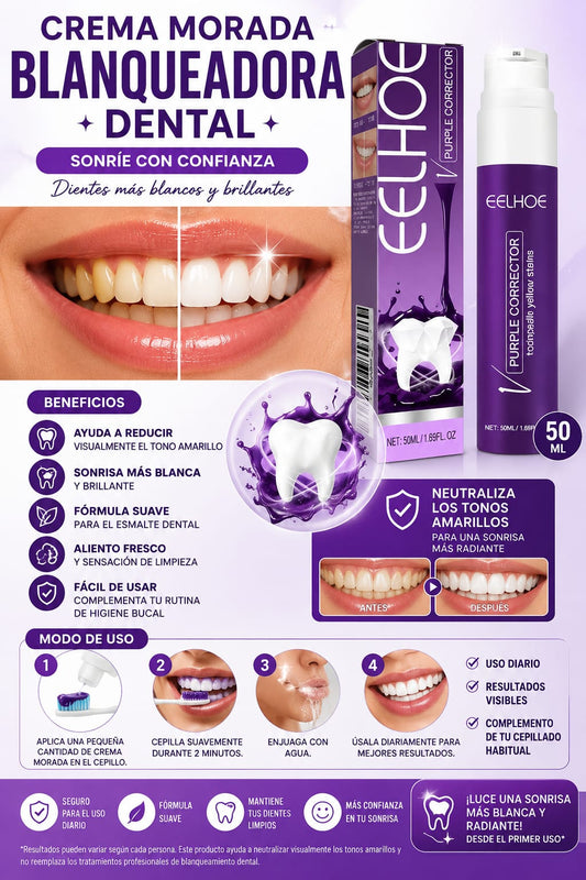 Crema Morada Blanqueador Dental